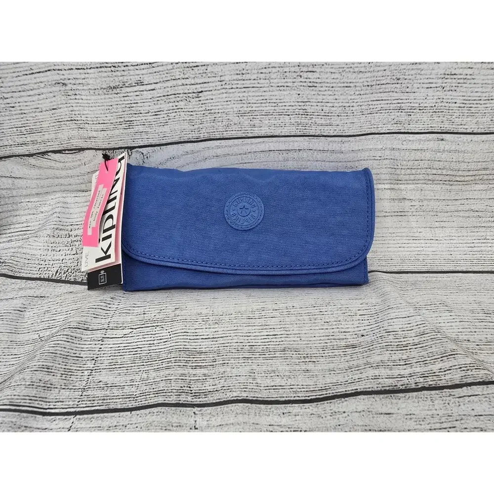 Kipling Money Land Snap Wallet RIFID Havana Blue